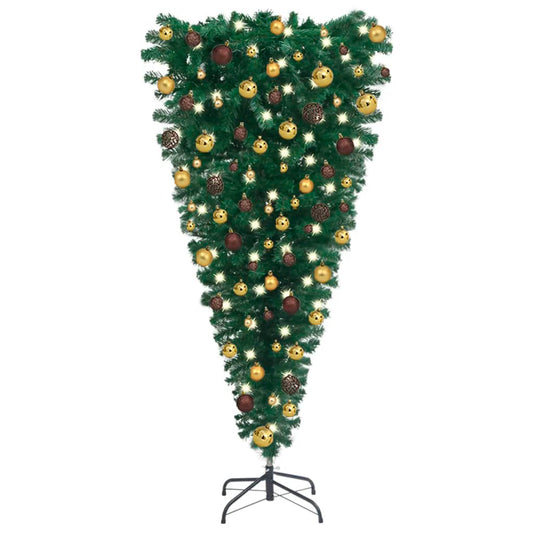 Kunstkerstboom Omgekeerd Met Led's En Kerstballen 180 Cm