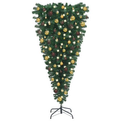 Kunstkerstboom Omgekeerd Met Led's En Kerstballen 210 Cm
