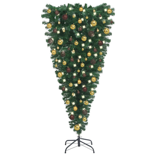 Kunstkerstboom Omgekeerd Met Led's En Kerstballen 210 Cm