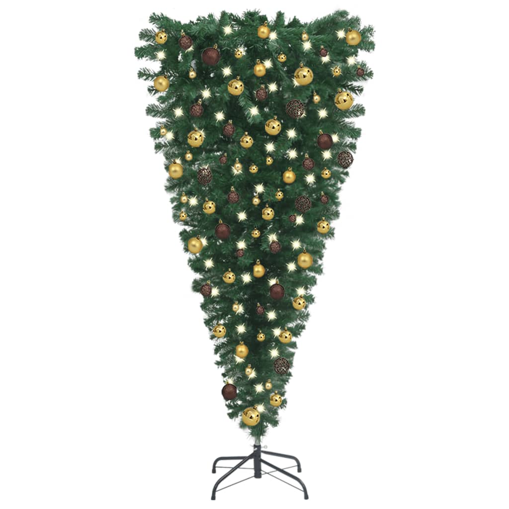 Kunstkerstboom Omgekeerd Met Led's En Kerstballen 240 Cm