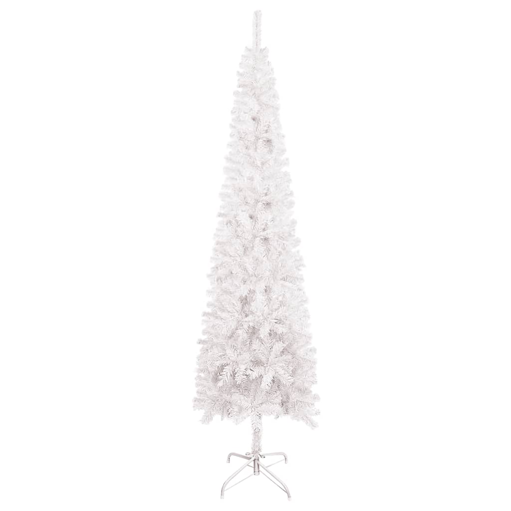 Kerstboom Met Led's En Kerstballen Smal 150 Cm Wit