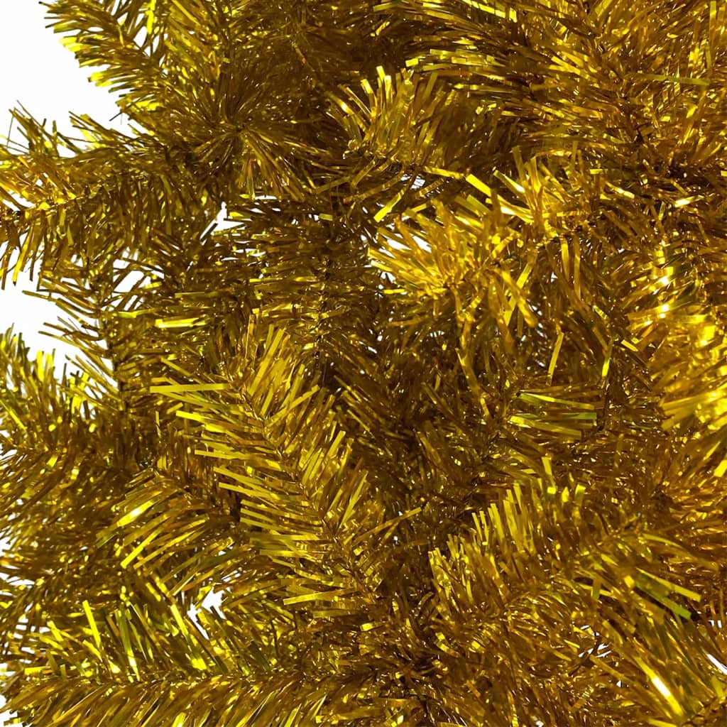 Kerstboom Met Led's En Kerstballen Smal 180 Cm Goudkleurig