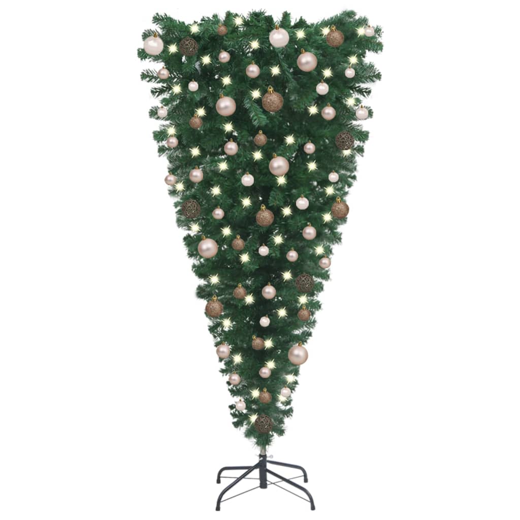 Kunstkerstboom Omgekeerd Met Led's En Kerstballen 180 Cm