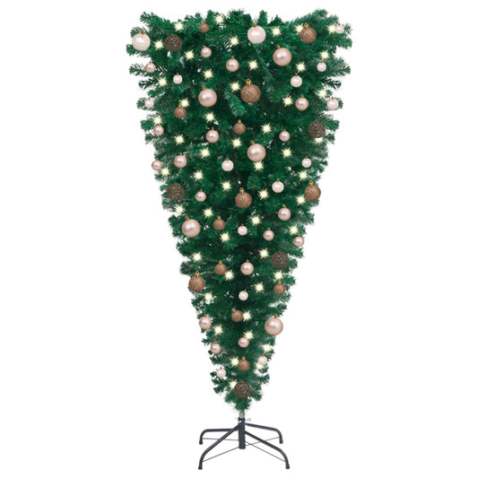 Kunstkerstboom Omgekeerd Met Led's En Kerstballen 180 Cm