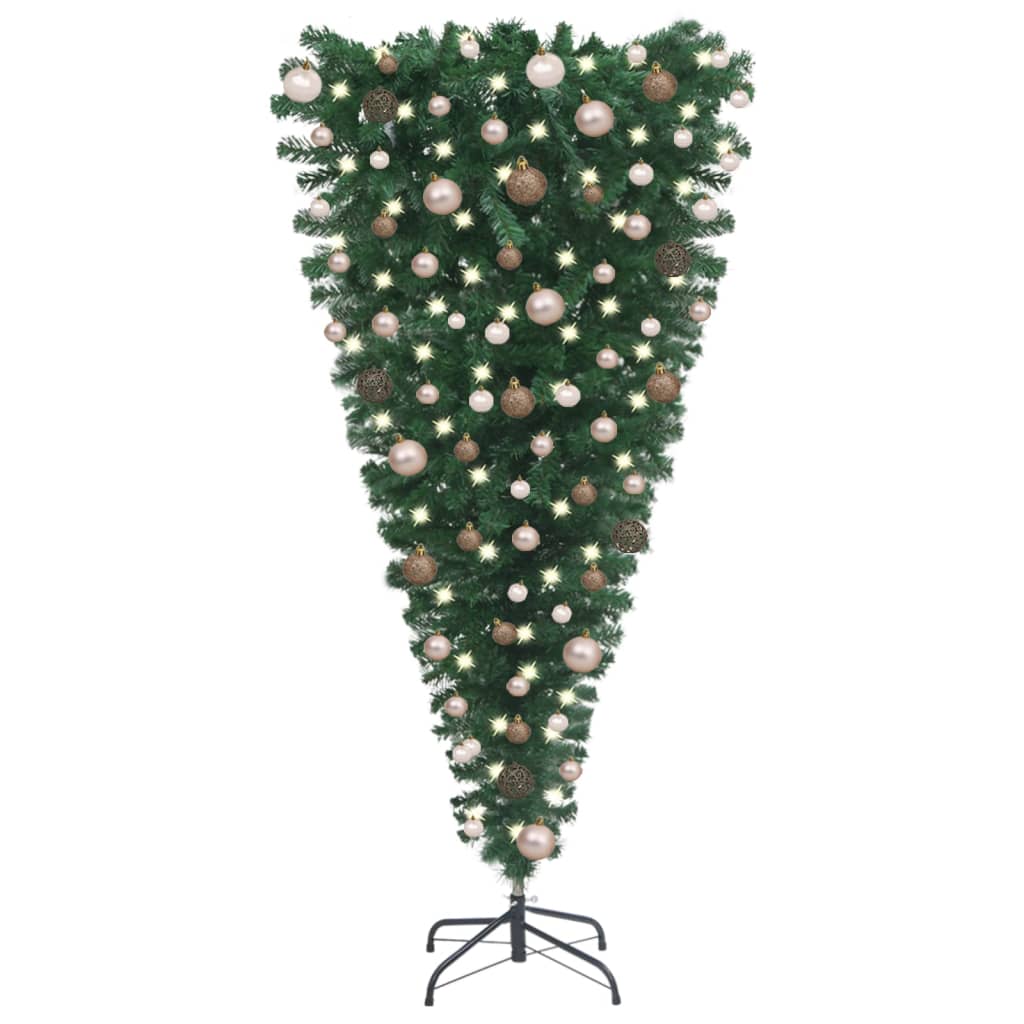 Kunstkerstboom Omgekeerd Met Led's En Kerstballen 210 Cm