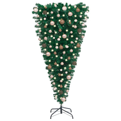 Kunstkerstboom Omgekeerd Met Led's En Kerstballen 210 Cm