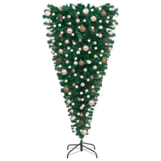 Kunstkerstboom Omgekeerd Met Led's En Kerstballen 210 Cm
