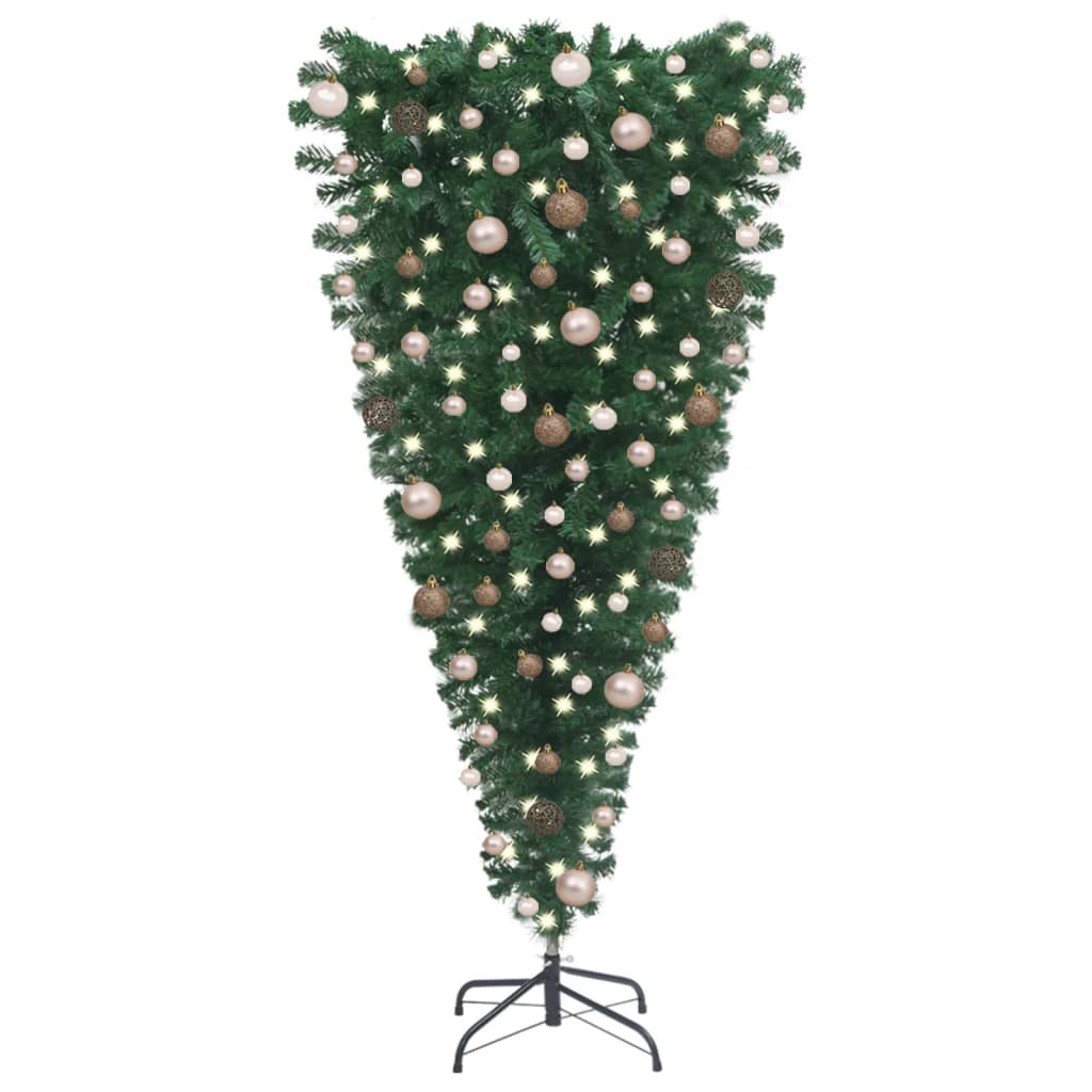 Kunstkerstboom Omgekeerd Met Led's En Kerstballen 240 Cm
