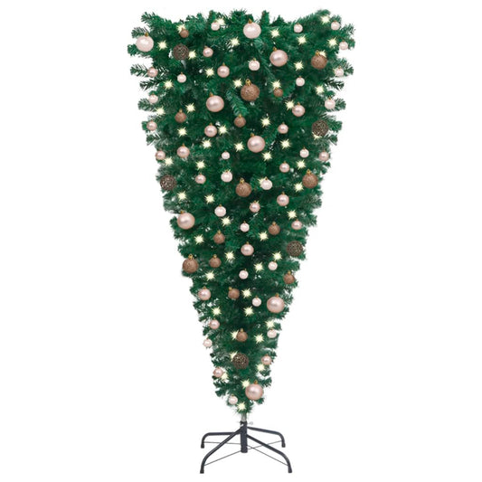 Kunstkerstboom Omgekeerd Met Led's En Kerstballen 240 Cm