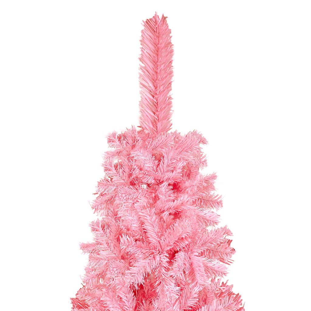 Kerstboom Met Led's En Kerstballen Smal 240 Cm Roze