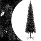Kerstboom Met Led's En Kerstballen Smal 180 Cm Zwart