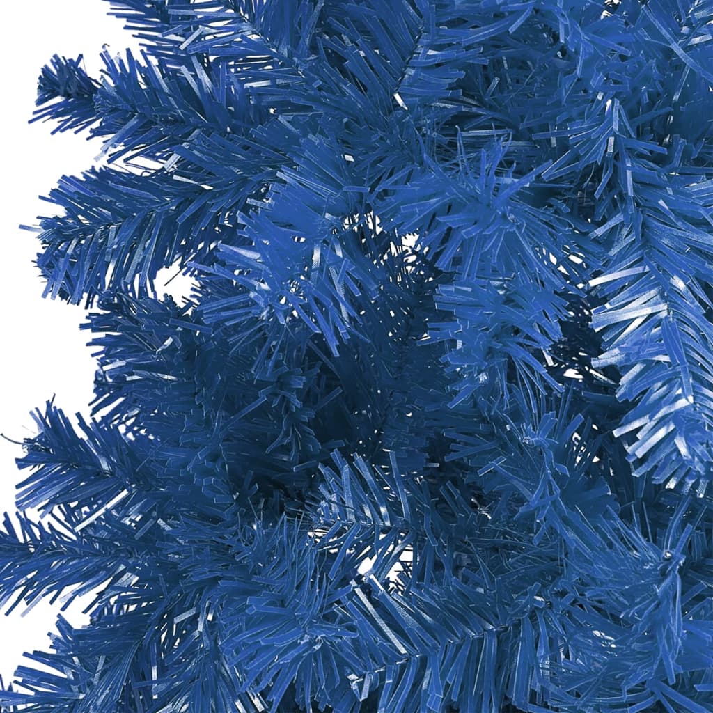 Kerstboom Met Led's En Kerstballen Smal 210 Cm Blauw