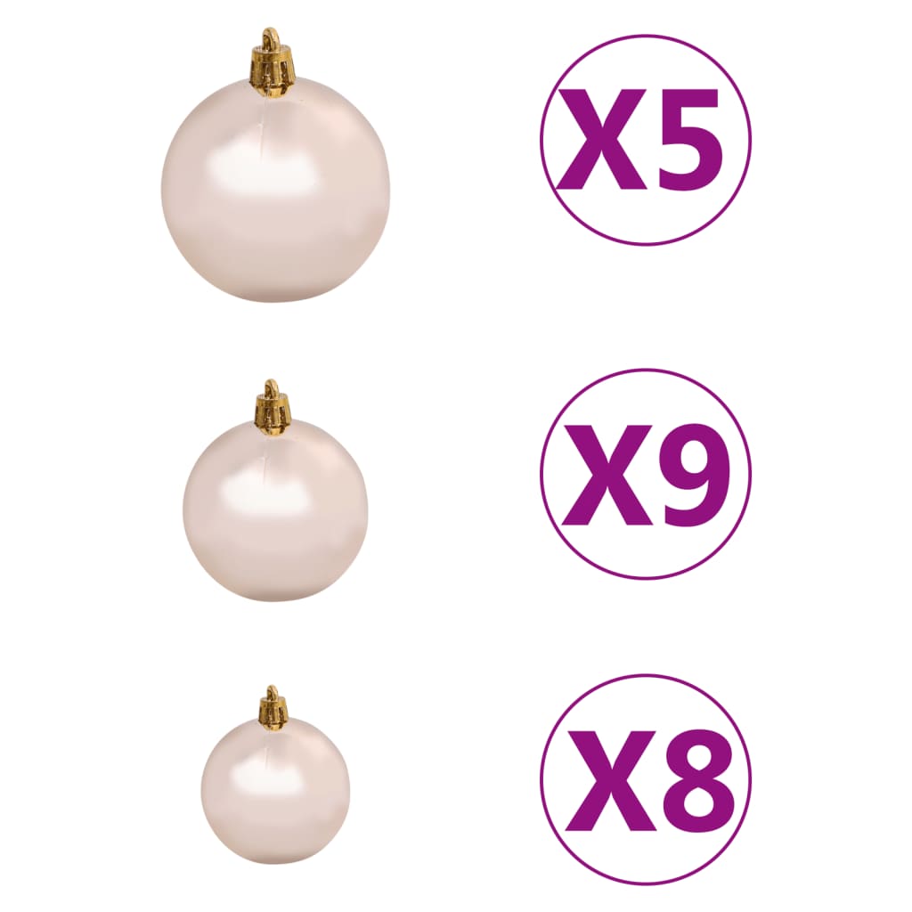 Kerstboom Met Led's En Kerstballen Smal 210 Cm Blauw