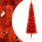Kerstboom Met Led's En Kerstballen Smal 180 Cm Rood