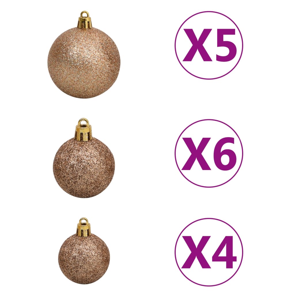 Kerstboom Met Led's En Kerstballen Smal 180 Cm Rood