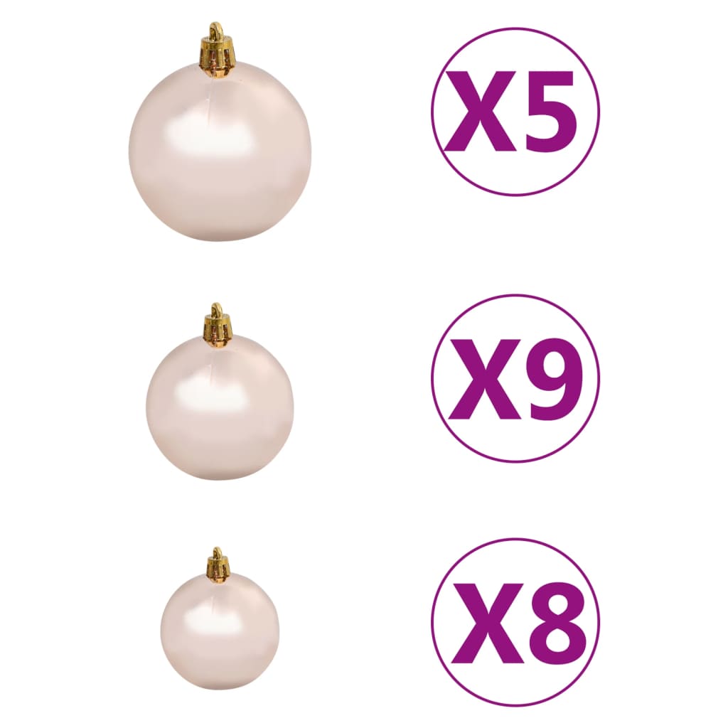 Kerstboom Met Led's En Kerstballen Smal 180 Cm Rood