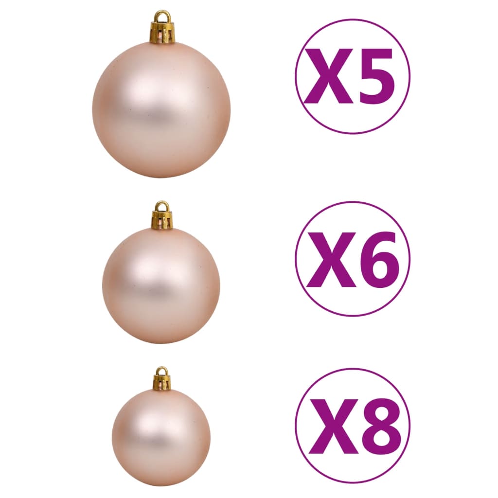 Kerstboom Met Led's En Kerstballen Smal 120 Cm Goudkleurig
