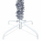 Kerstboom Met Led's En Kerstballen Smal 210 Cm Zilverkleurig