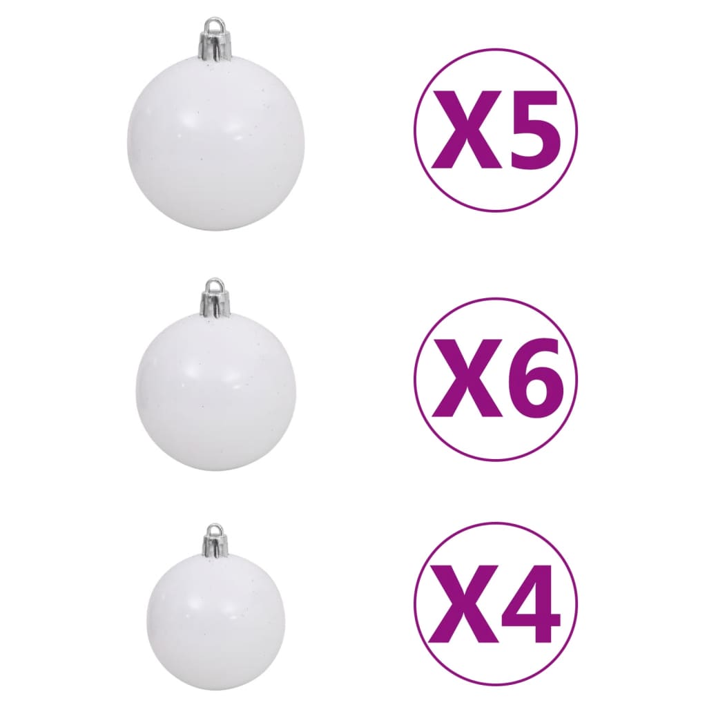 Kunstkerstboom Omgekeerd Met Led's En Kerstballen 150 Cm