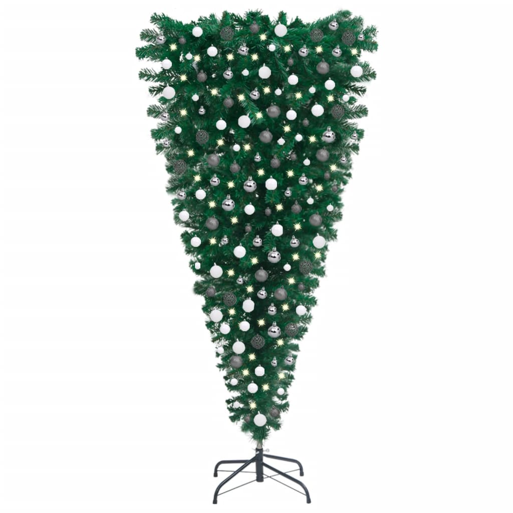 Kunstkerstboom Omgekeerd Met Led's En Kerstballen 210 Cm