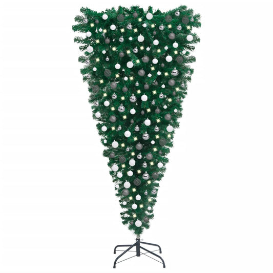 Kunstkerstboom Omgekeerd Met Led's En Kerstballen 210 Cm