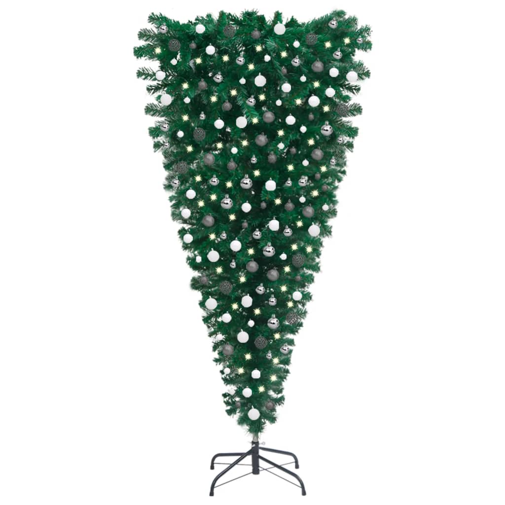 Kunstkerstboom Omgekeerd Met Led's En Kerstballen 240 Cm