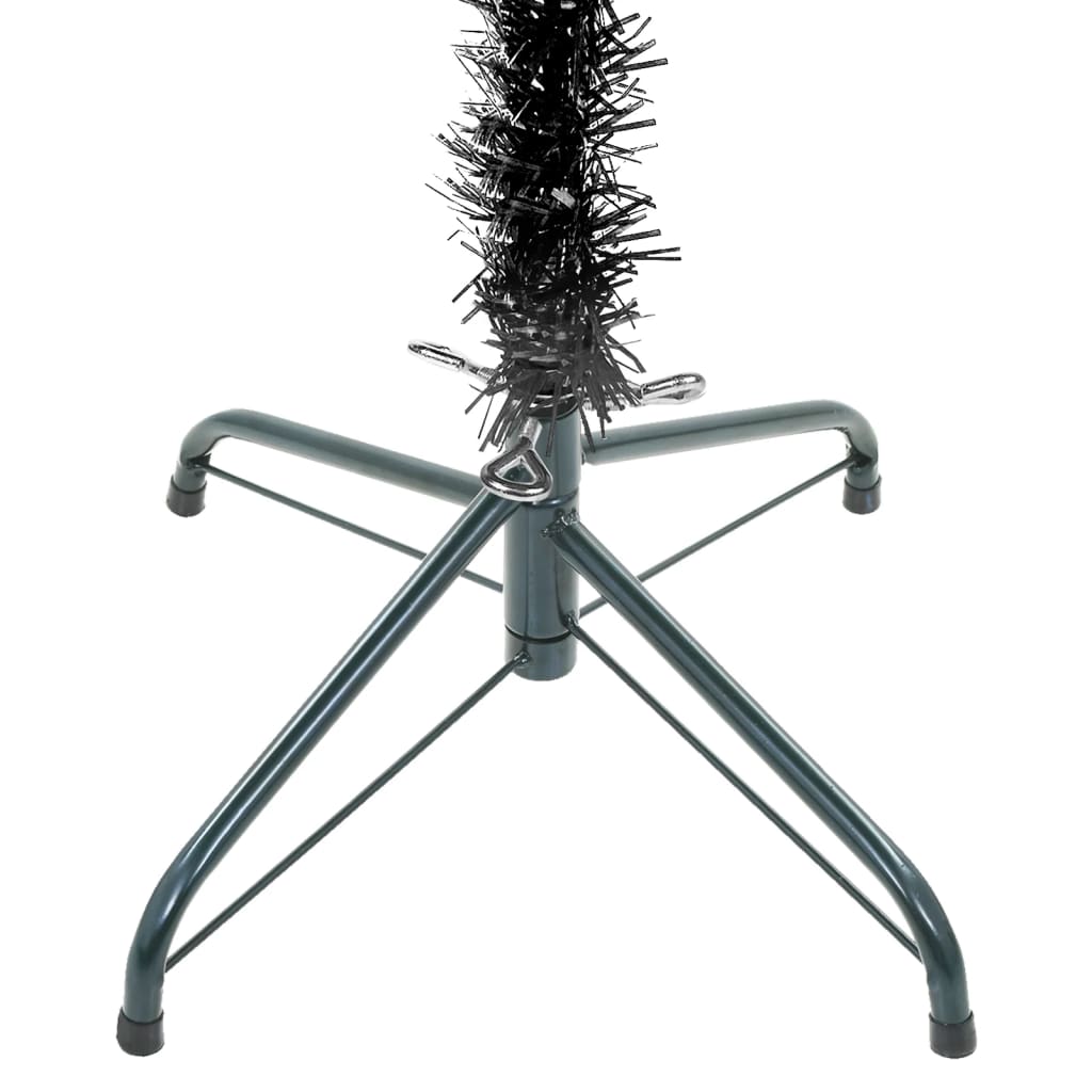 Kerstboom Met Led's En Kerstballen Smal 120 Cm Zwart