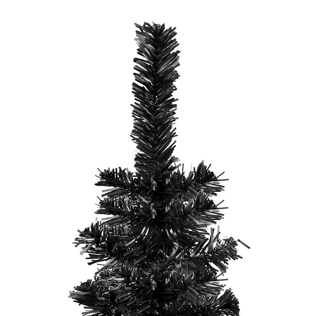 Kerstboom Met Led's En Kerstballen Smal 120 Cm Zwart