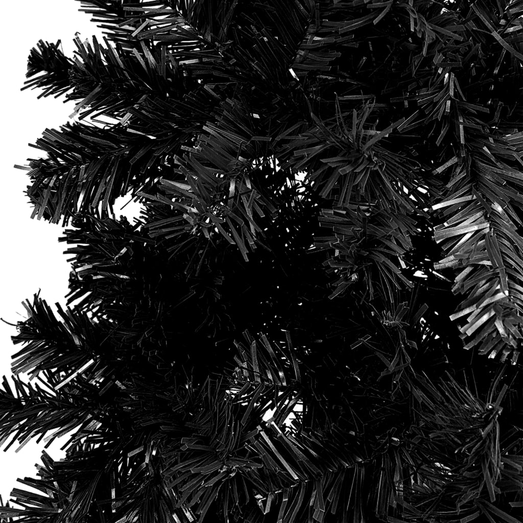 Kerstboom Met Led's En Kerstballen Smal 120 Cm Zwart