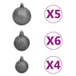 Kerstboom Met Led's En Kerstballen Smal 120 Cm Zwart