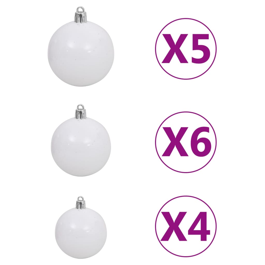 Kerstboom Met Led's En Kerstballen Smal 120 Cm Zwart