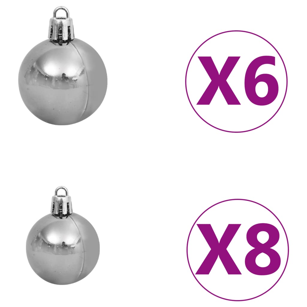 Kerstboom Met Led's En Kerstballen Smal 120 Cm Zwart