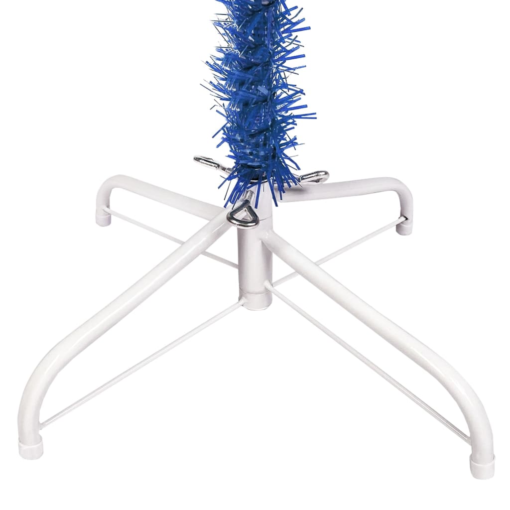 Kerstboom Met Led's En Kerstballen Smal 150 Cm Blauw