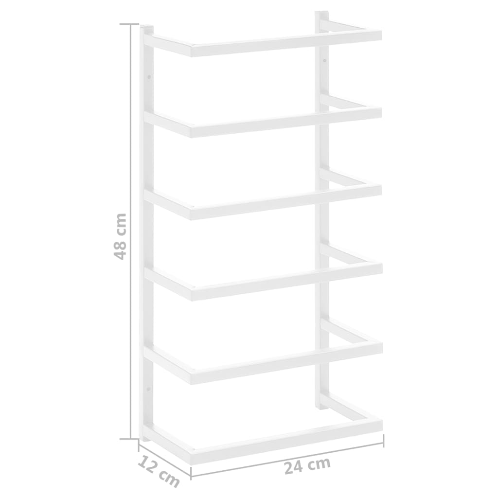 Handdoekenrek 24X12X48 Cm Staal Wit