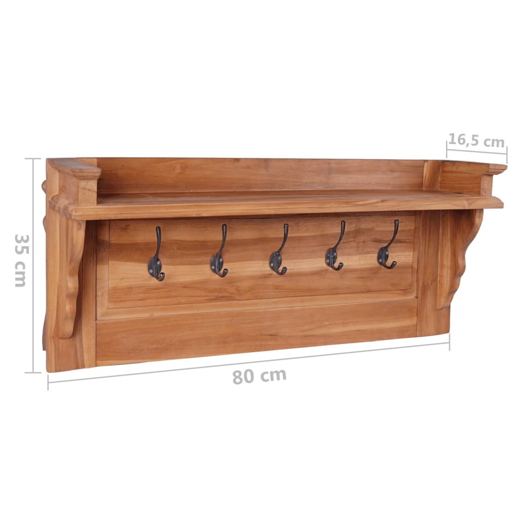Wandkapstok 80X16,5X35 Cm Massief Teakhout