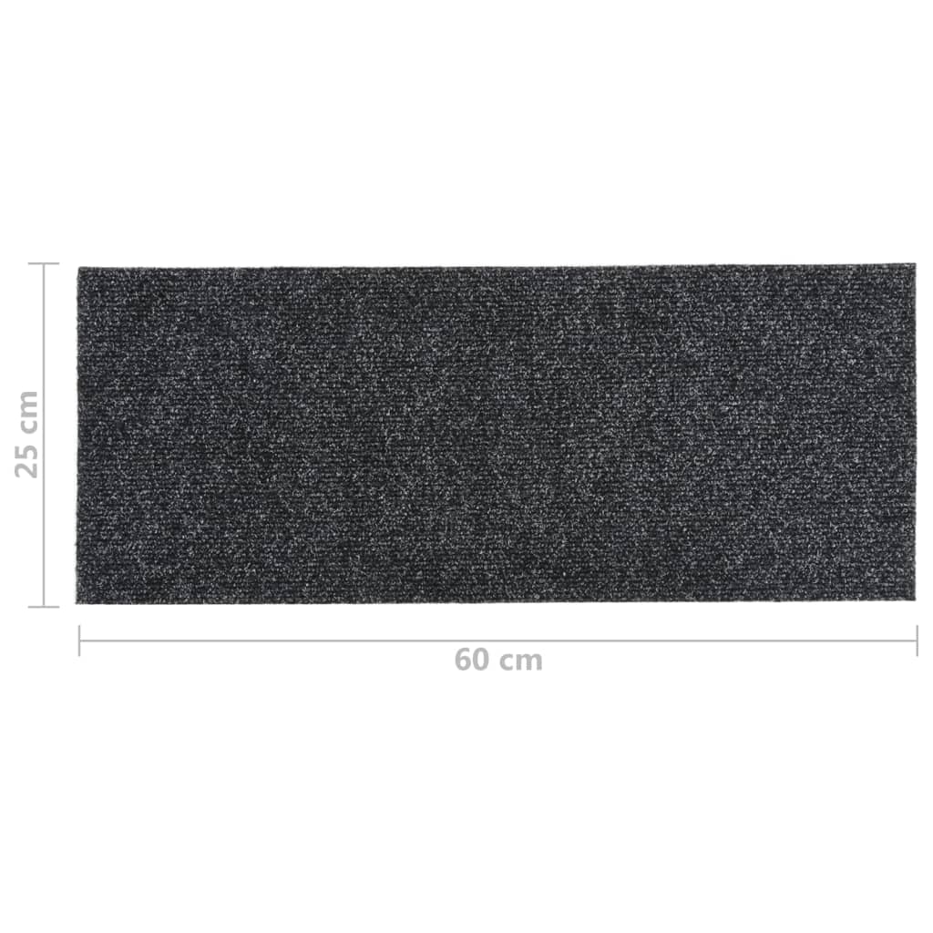 15 St Trapmatten Zelfklevend Rechthoekig 60X25 Cm Grijs