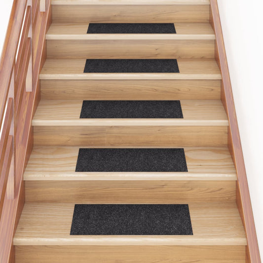 15 St Trapmatten Zelfklevend Rechthoekig 60X25 Cm Zwart