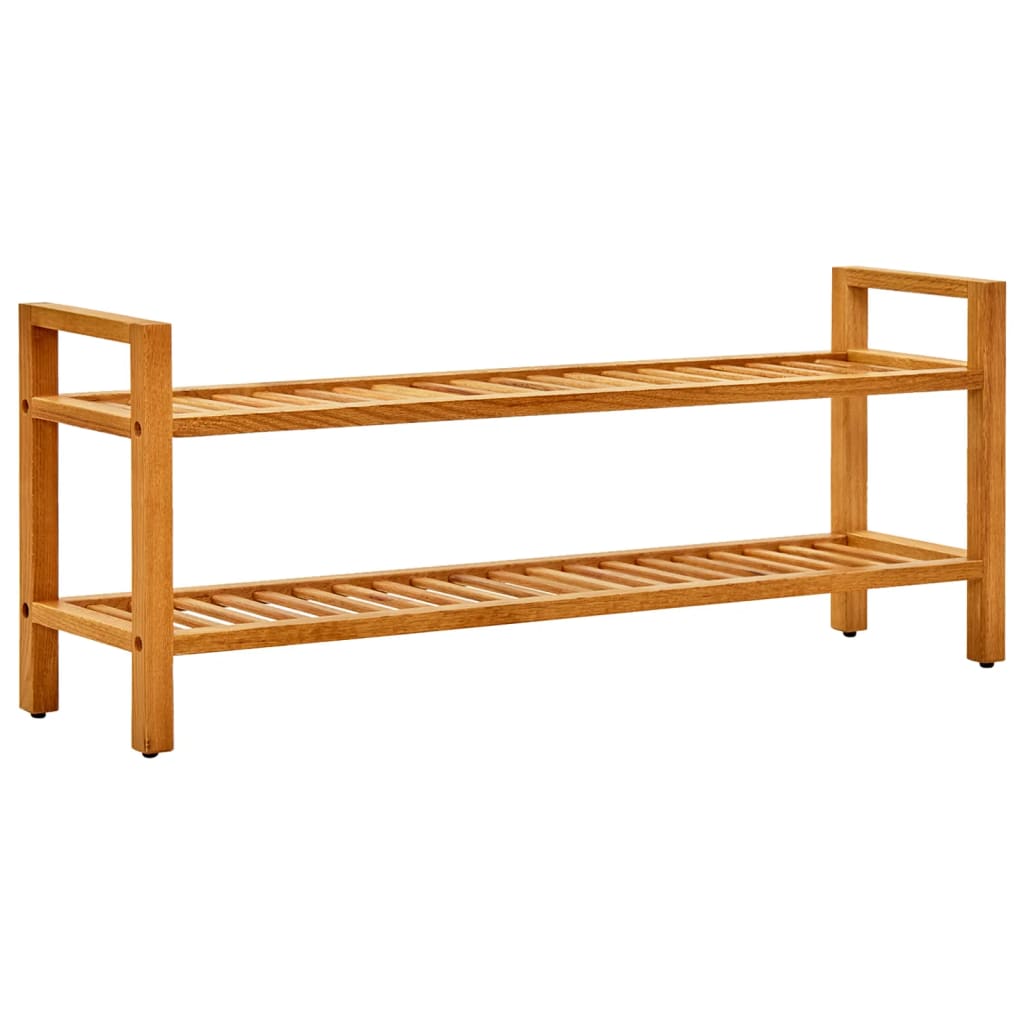 Schoenenrek Met 2 Schappen 100X27X40 Cm Massief Eikenhout