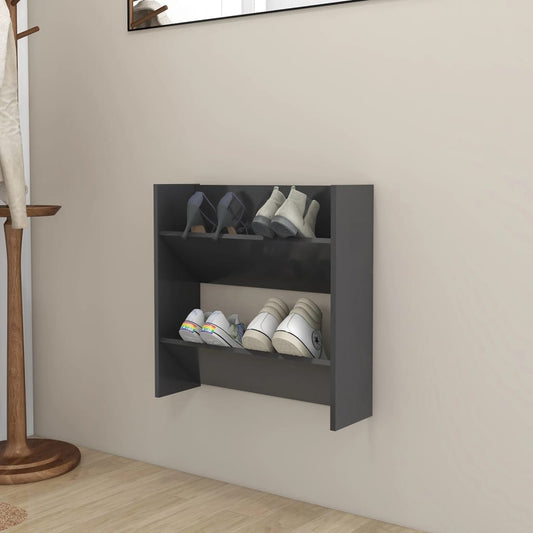 Wandschoenenkast 60X18X60 Cm Spaanplaat Grijs