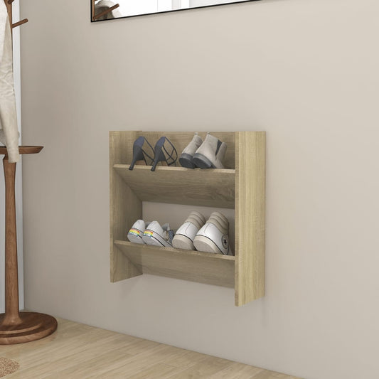 Wandschoenenkast 60X18X60 Cm Spaanplaat Sonoma Eikenkleurig