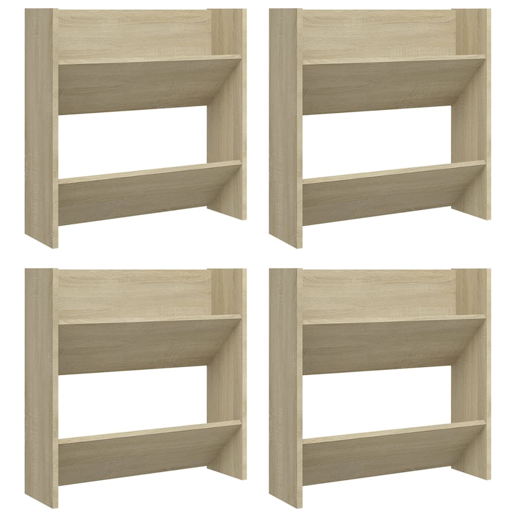 Wandschoenenkasten 4 St 60X18X60 Cm Spaanplaat Sonoma Eiken