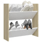 Wandschoenenkast 60X18X60 Cm Spaanplaat Wit En Sonoma Eiken