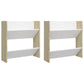 Wandschoenenkasten 2 St 60X18X60 Cm Spaanplaat Wit Sonoma Eiken