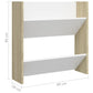 Wandschoenenkasten 2 St 60X18X60 Cm Spaanplaat Wit Sonoma Eiken
