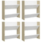 Wandschoenenkasten 4 St 60X18X60 Cm Spaanplaat Wit Sonoma Eiken