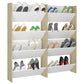Wandschoenenkasten 4 St 60X18X60 Cm Spaanplaat Wit Sonoma Eiken