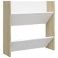 Wandschoenenkasten 4 St 60X18X60 Cm Spaanplaat Wit Sonoma Eiken