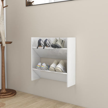 Wandschoenenkast 60X18X60 Cm Spaanplaat Hoogglans Wit