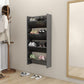 Wandschoenenkasten 2 St 60X18X60 Cm Spaanplaat Hoogglans Grijs