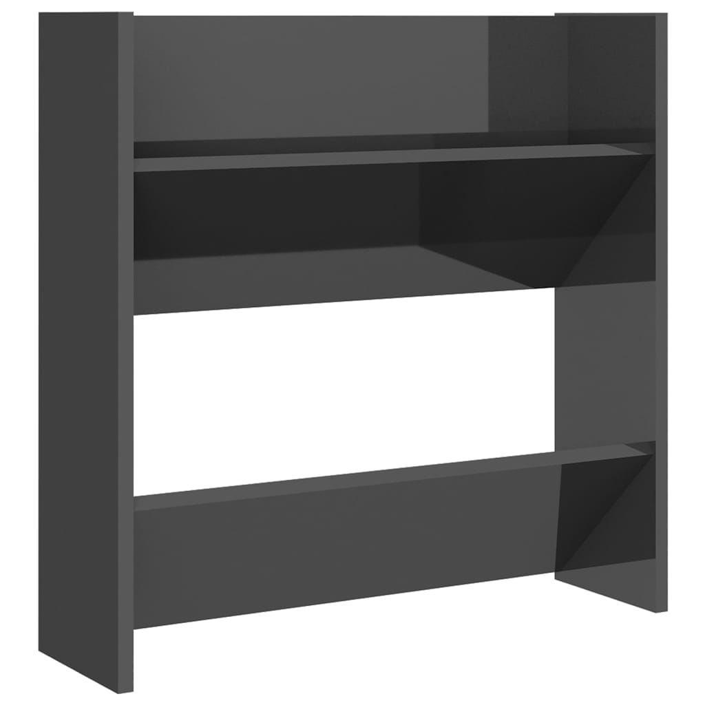 Wandschoenenkasten 4 St 60X18X60 Cm Spaanplaat Hoogglans Grijs